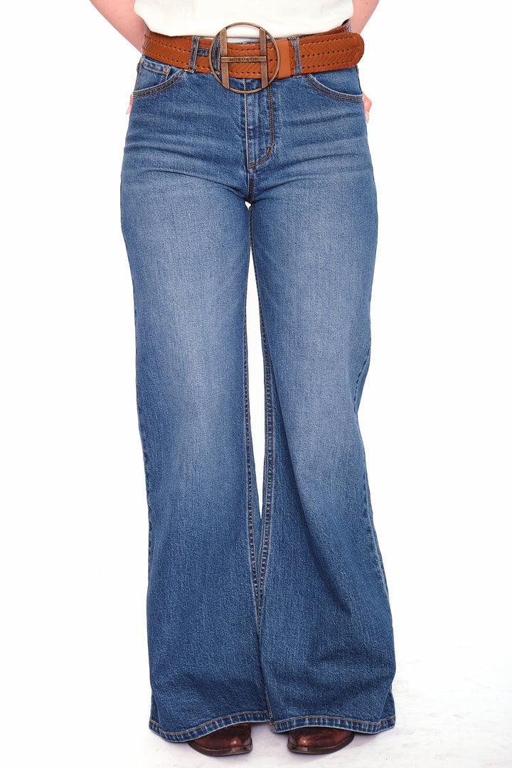 Hést IRINA Wide Leg Medium Wash Blue Denim