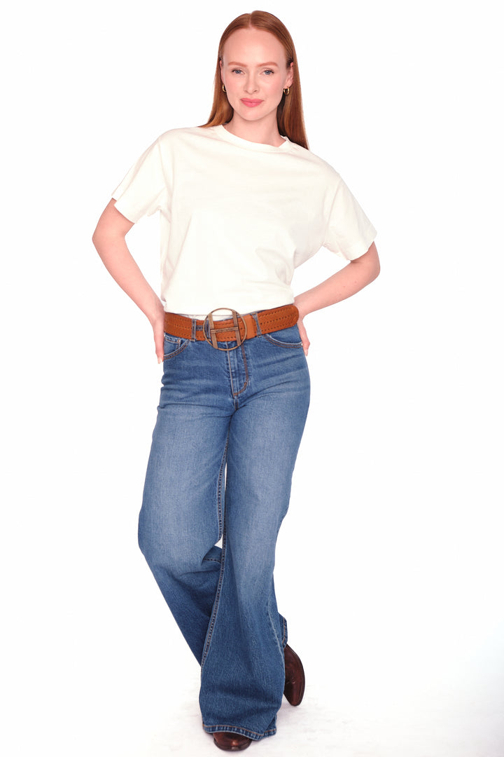 Hést IRINA Wide Leg Medium Wash Blue Denim