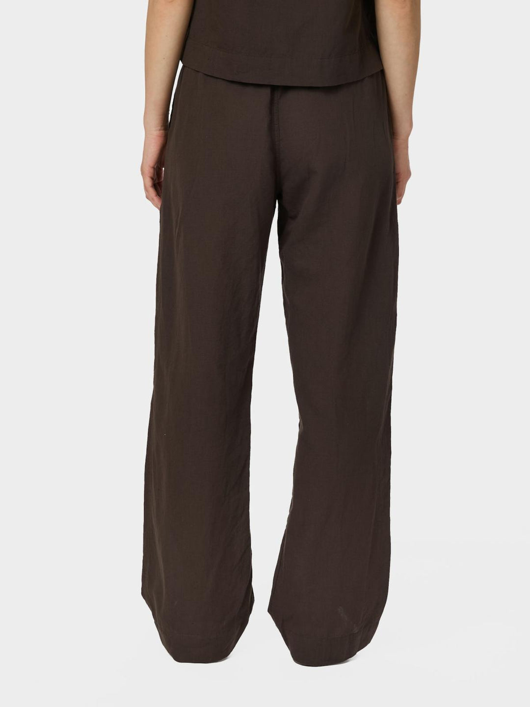 Neo Noir Sonar Linen Pants Dark Brown