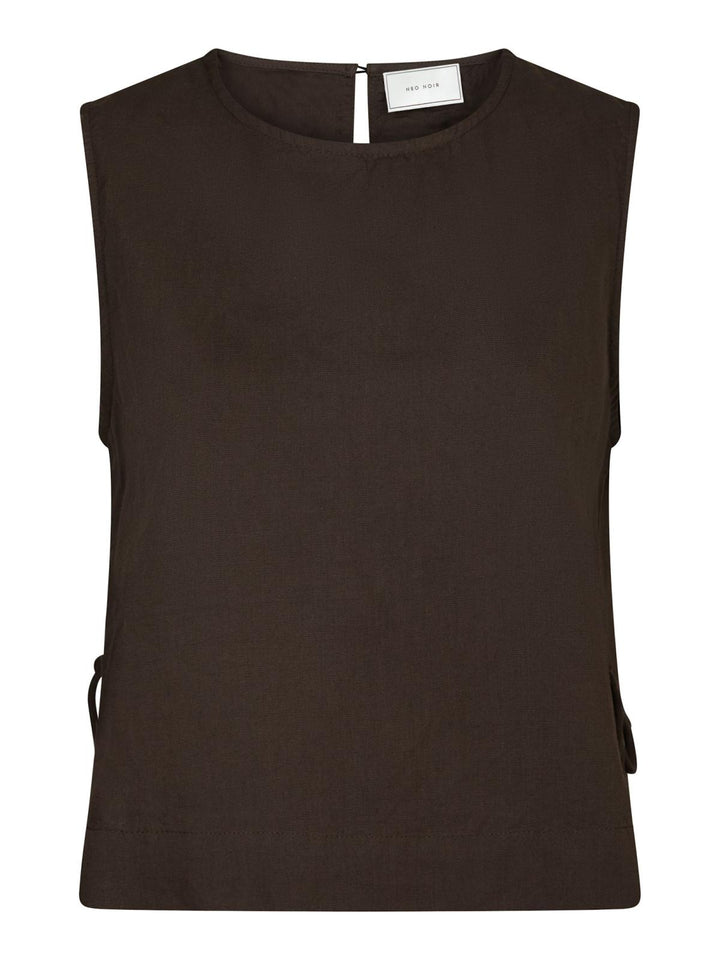 Neo Noir Svetlana Linen top Dark Brown