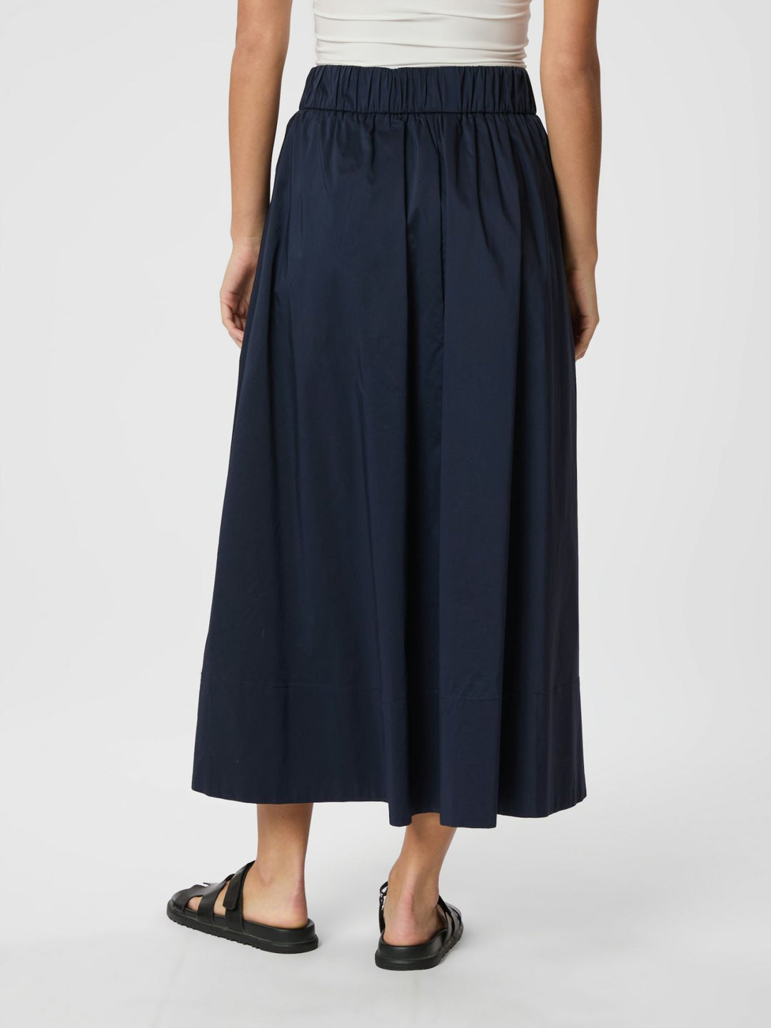 Neo Noir Yara Long Poplin Skirt Navy