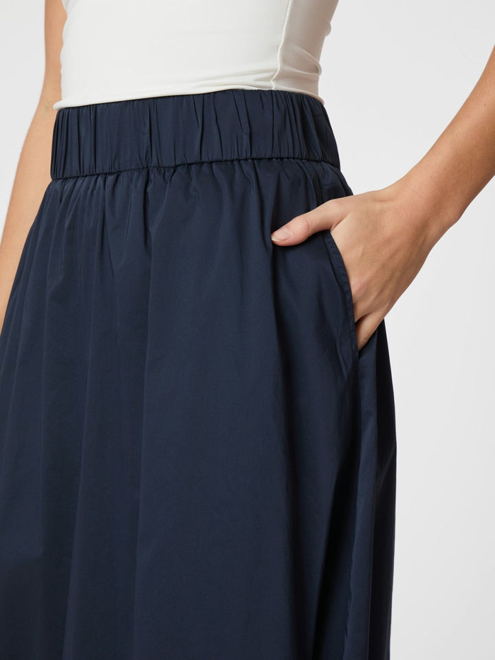 Neo Noir Yara Long Poplin Skirt Navy