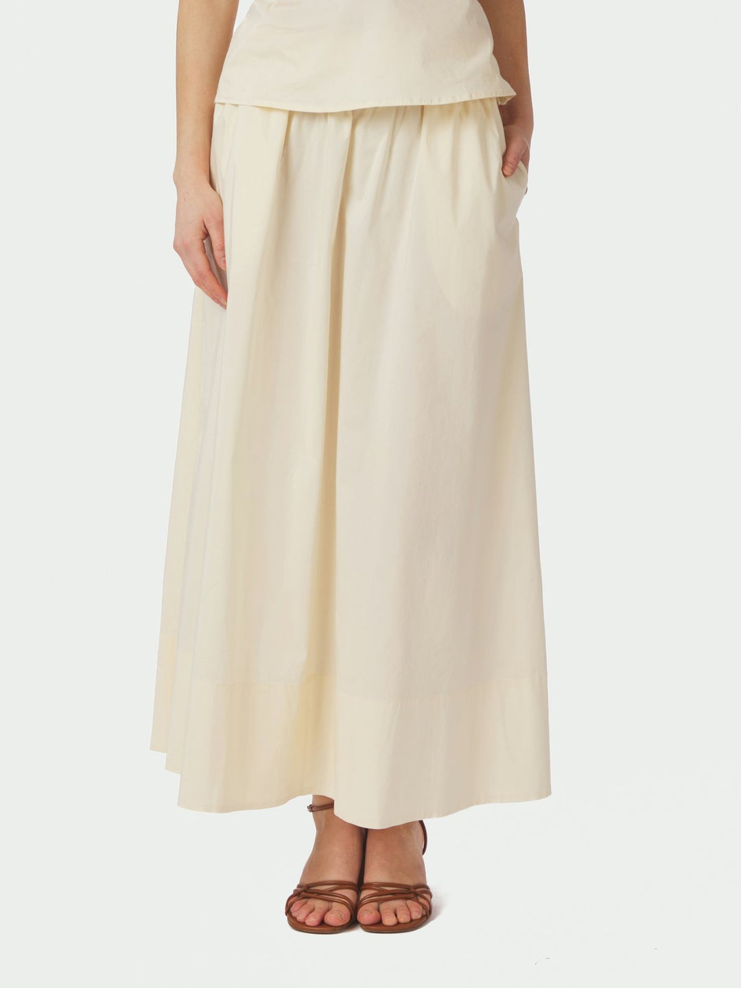 Neo Noir Yara Long Poplin Skirt Butter Yellow
