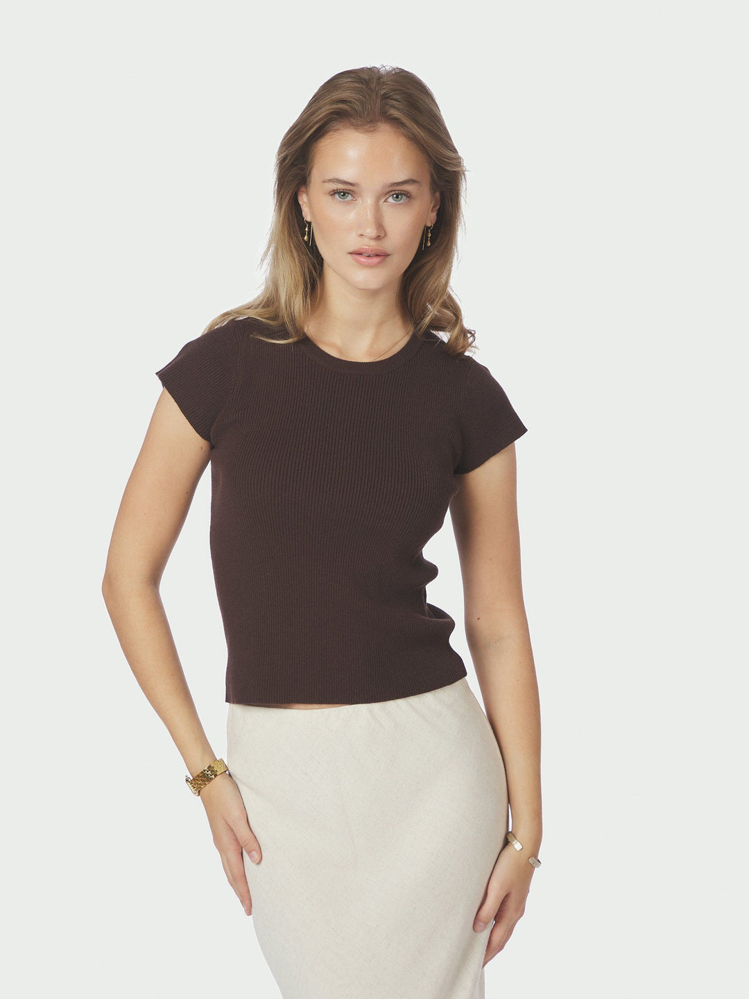 Neo Noir Tirra Knit Tee Brown