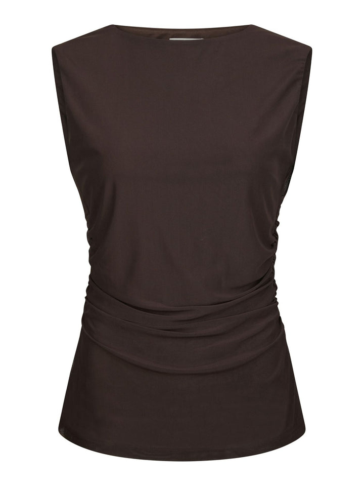 Neo Noir Liblana Mesh Top Dark Bown