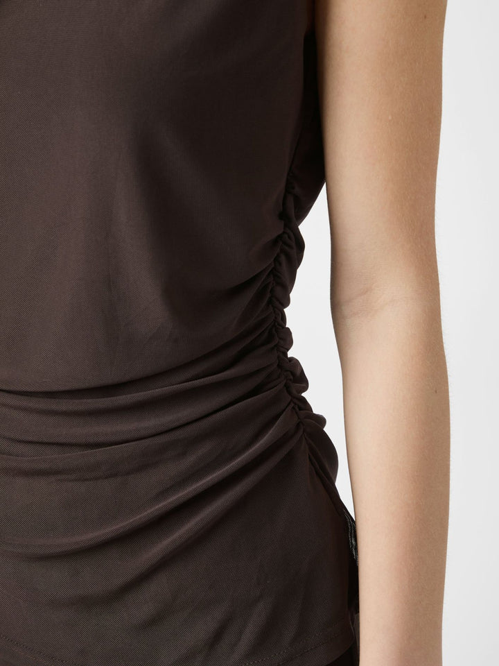 Neo Noir Liblana Mesh Top Dark Bown