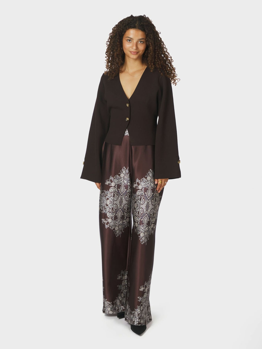 Neo Noir Fulvia Knit Blouse Brown