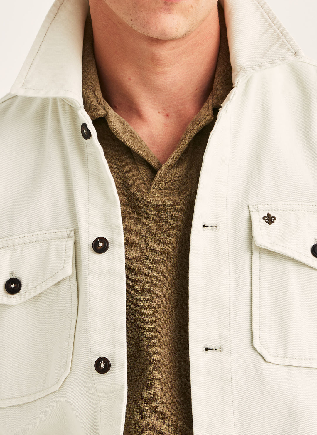 Morris Alain Twill Shirt Jacket Off White