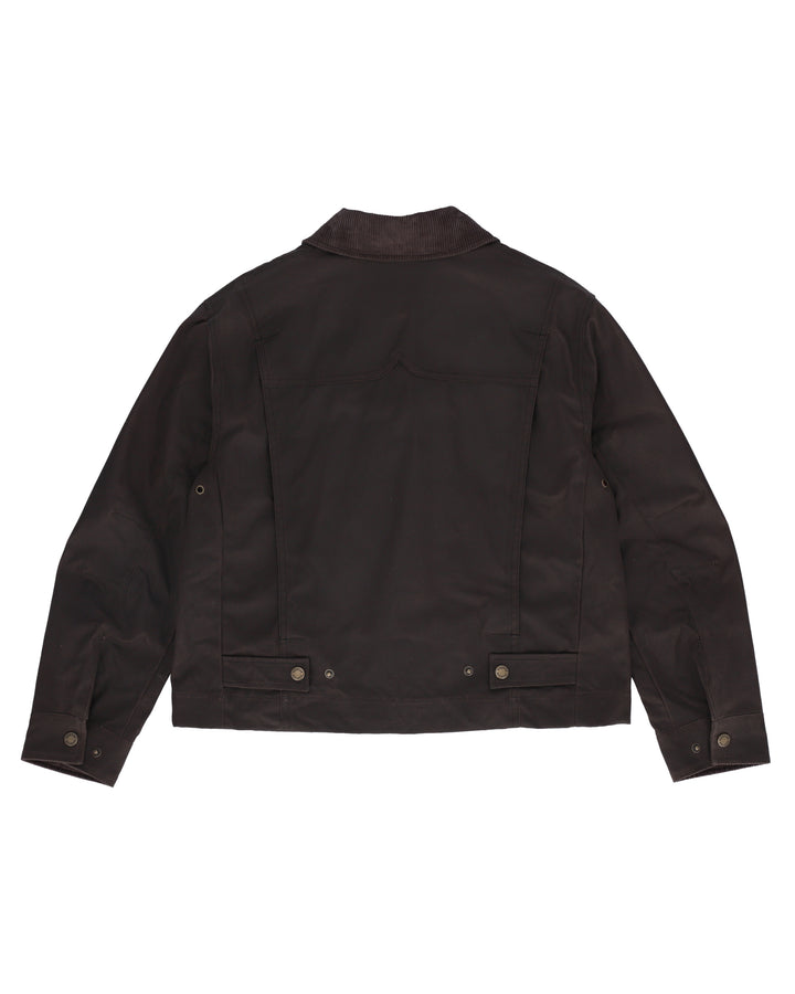 LEITH WAXED JACKET CHOCOLATE BROWN