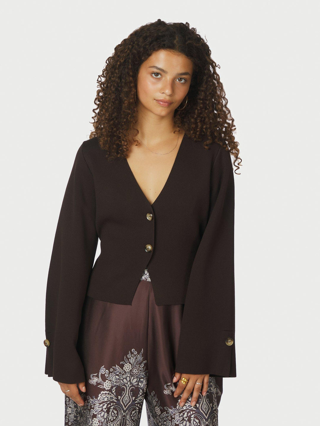 Neo Noir Fulvia Knit Blouse Brown