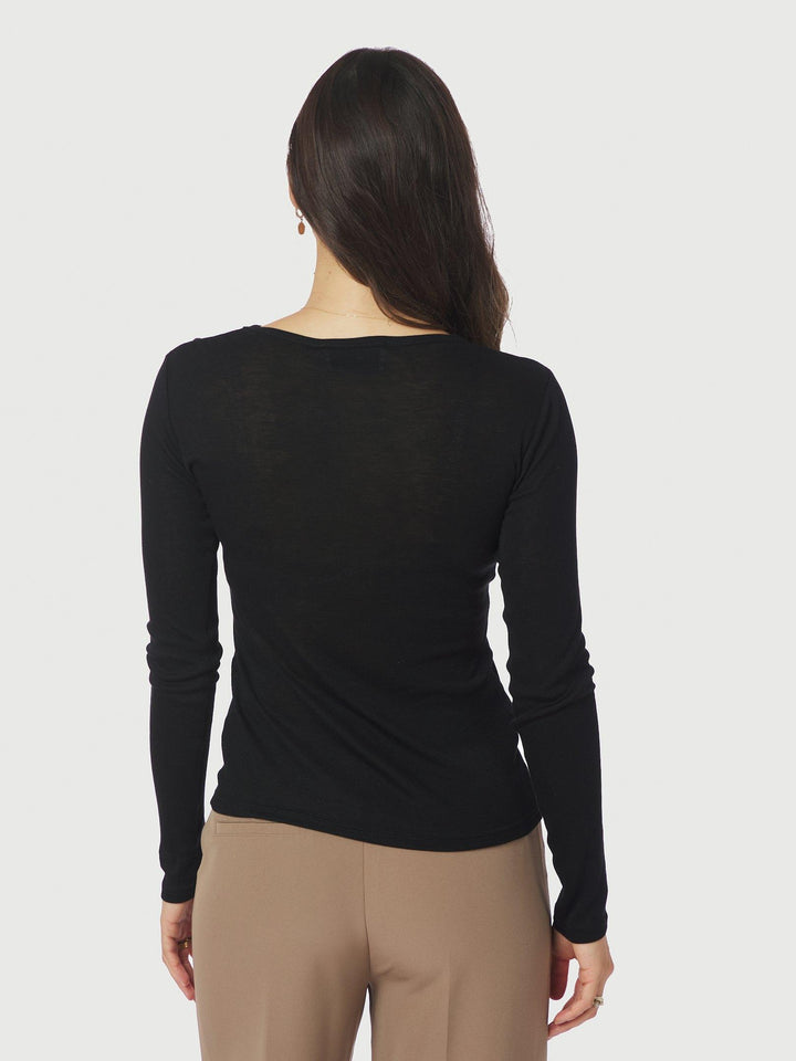 Neo Noir Nella Fine Rib Blouse Black