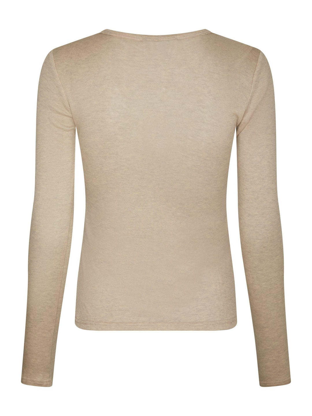 Neo Noir Nella Fine Rib Blouse Beige Melange