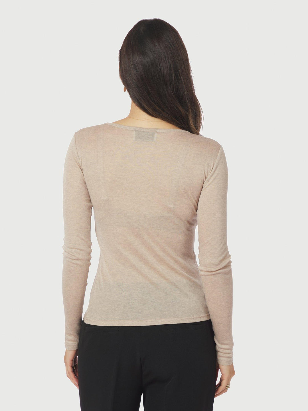 Neo Noir Nella Fine Rib Blouse Beige Melange