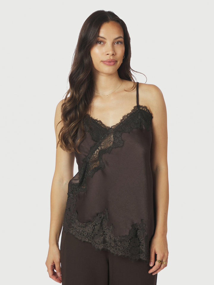 Neo Noir Viole Lace Top Brown
