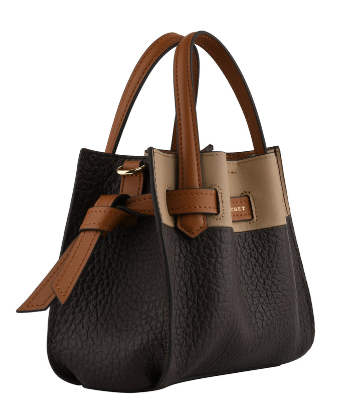 POURCHET PARIS Small Size Cowhide Leather Satchel Bag