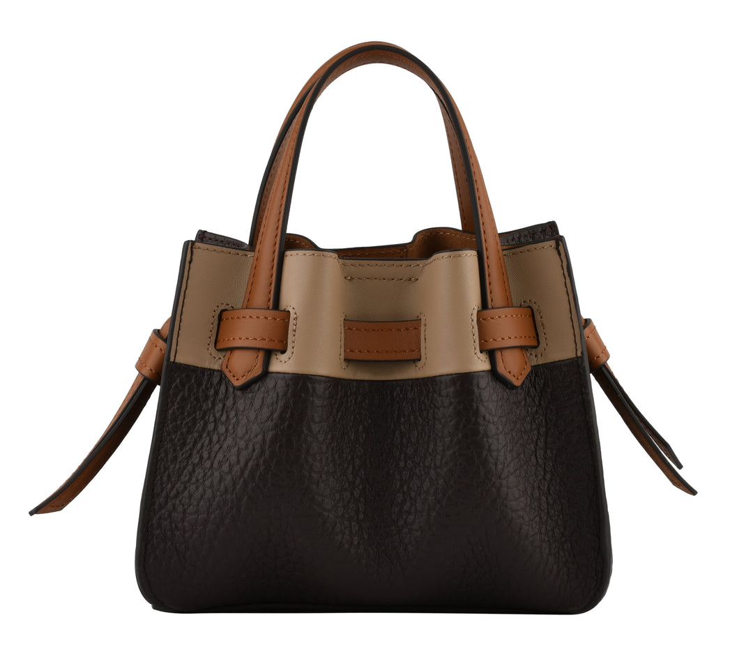 POURCHET PARIS Small Size Cowhide Leather Satchel Bag