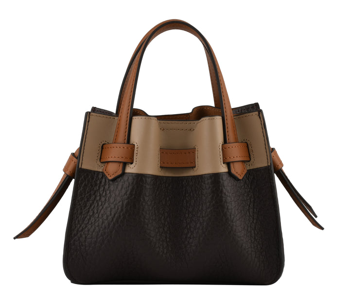 POURCHET PARIS Small Size Cowhide Leather Satchel Bag