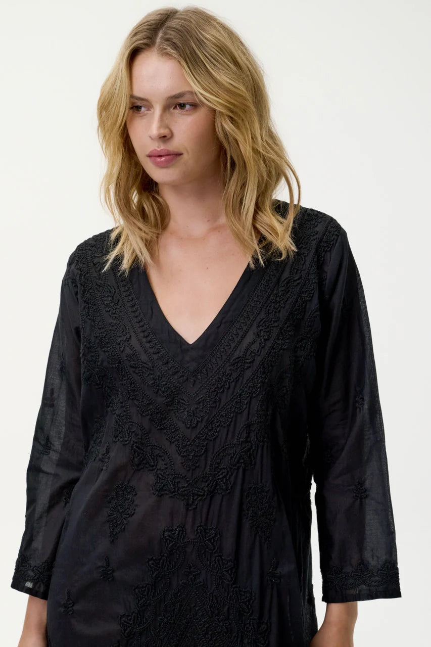ONE SEASON Long Goa Embroidery Black