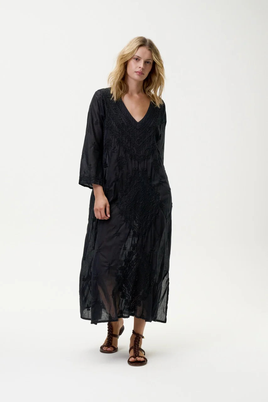 ONE SEASON Long Goa Embroidery Black