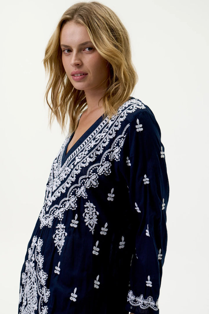 ONE SEASON Long Goa Embroidery Navy