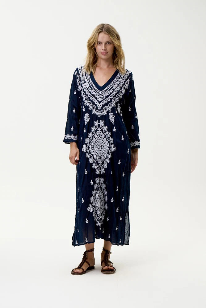 ONE SEASON Long Goa Embroidery Navy