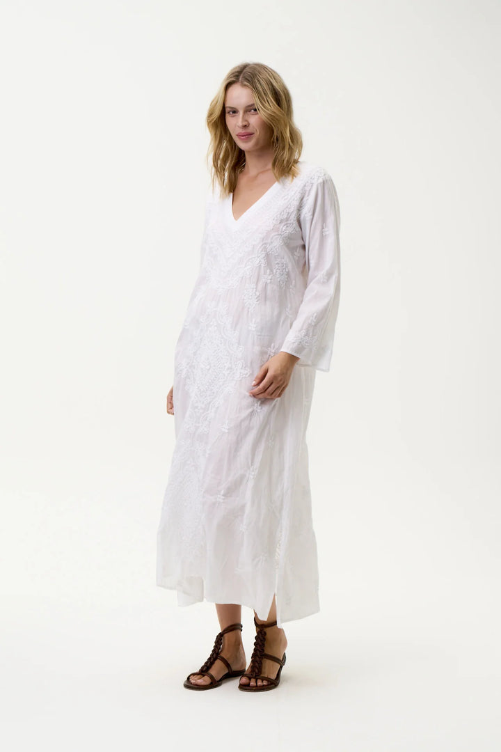 ONE SEASON Long Goa Embroidery White