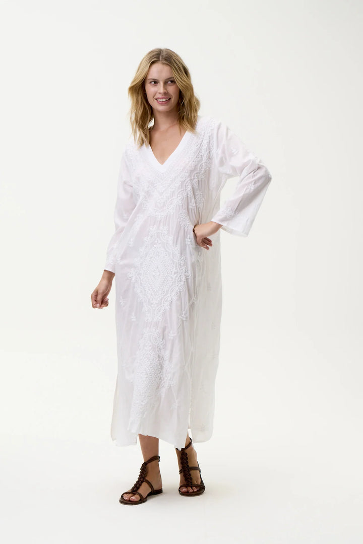 ONE SEASON Long Goa Embroidery White