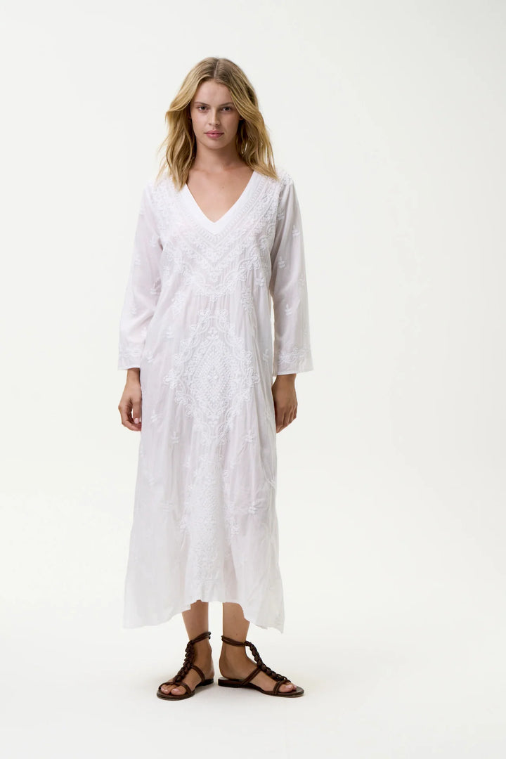 ONE SEASON Long Goa Embroidery White