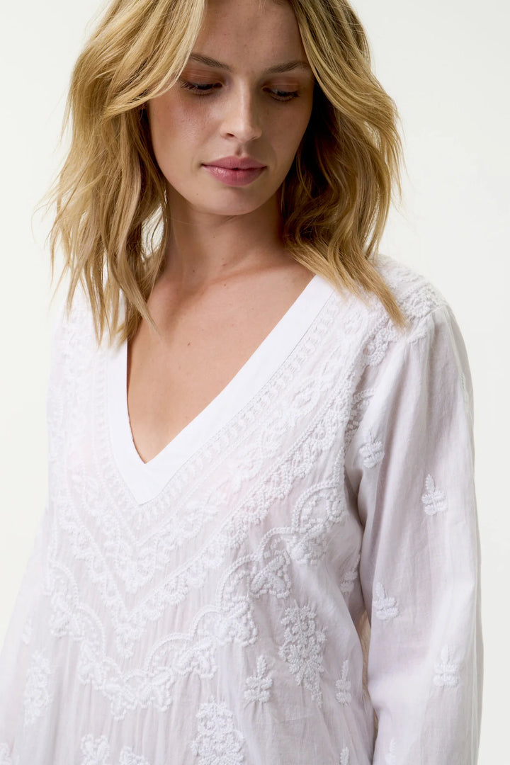 ONE SEASON Long Goa Embroidery White