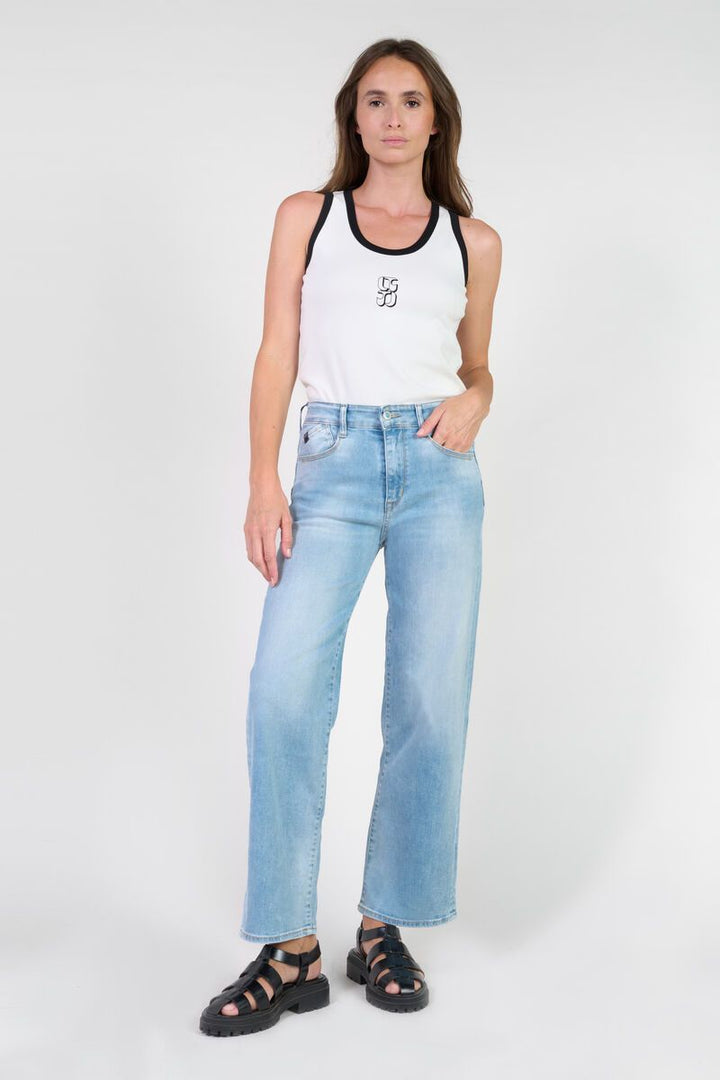 Le Temps des Cerises Jeans pulp wide leg high waist 7/8th blue N°4