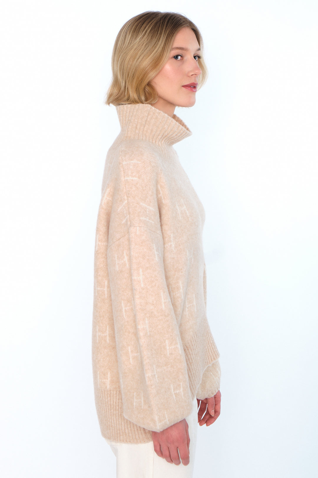 Hést FAM Short Sweater Light Beige Melange