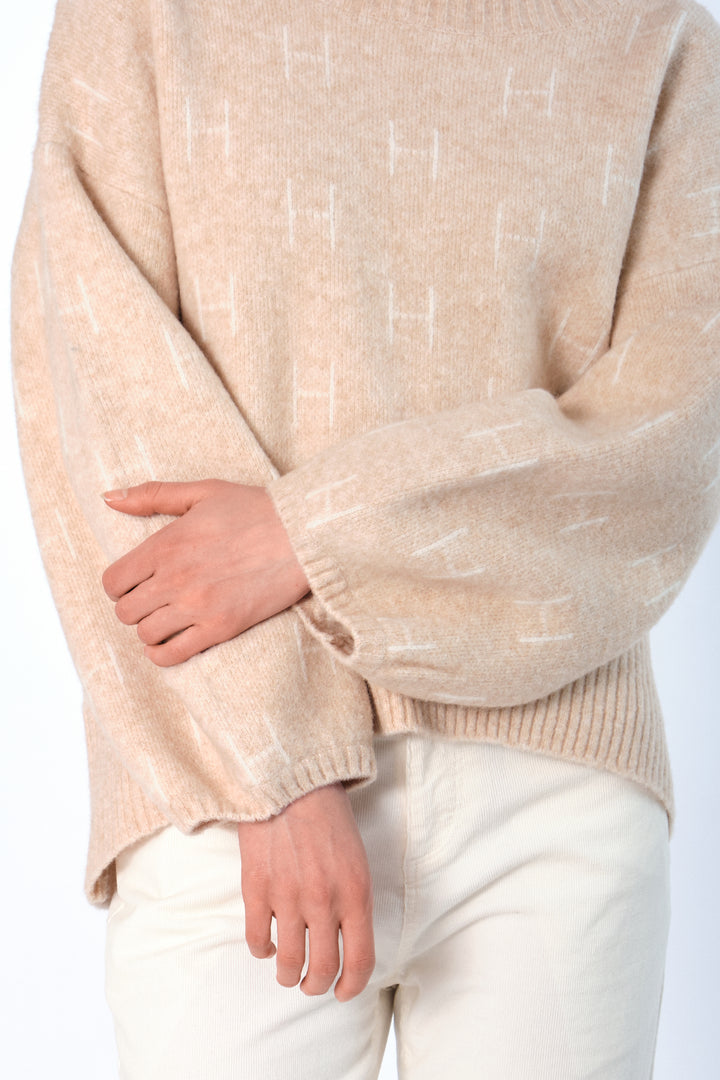 Hést FAM Short Sweater Light Beige Melange