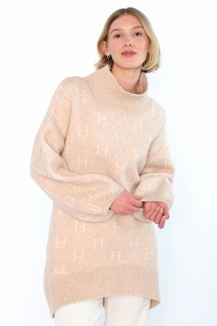 Hést FAM Long Sweater Light Beige Melange