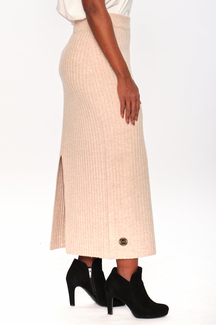 Hést ADELINA Knitted Skirt Light Brown Melange