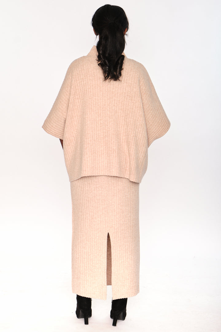 Hést ADELINA Knitted Skirt Light Brown Melange