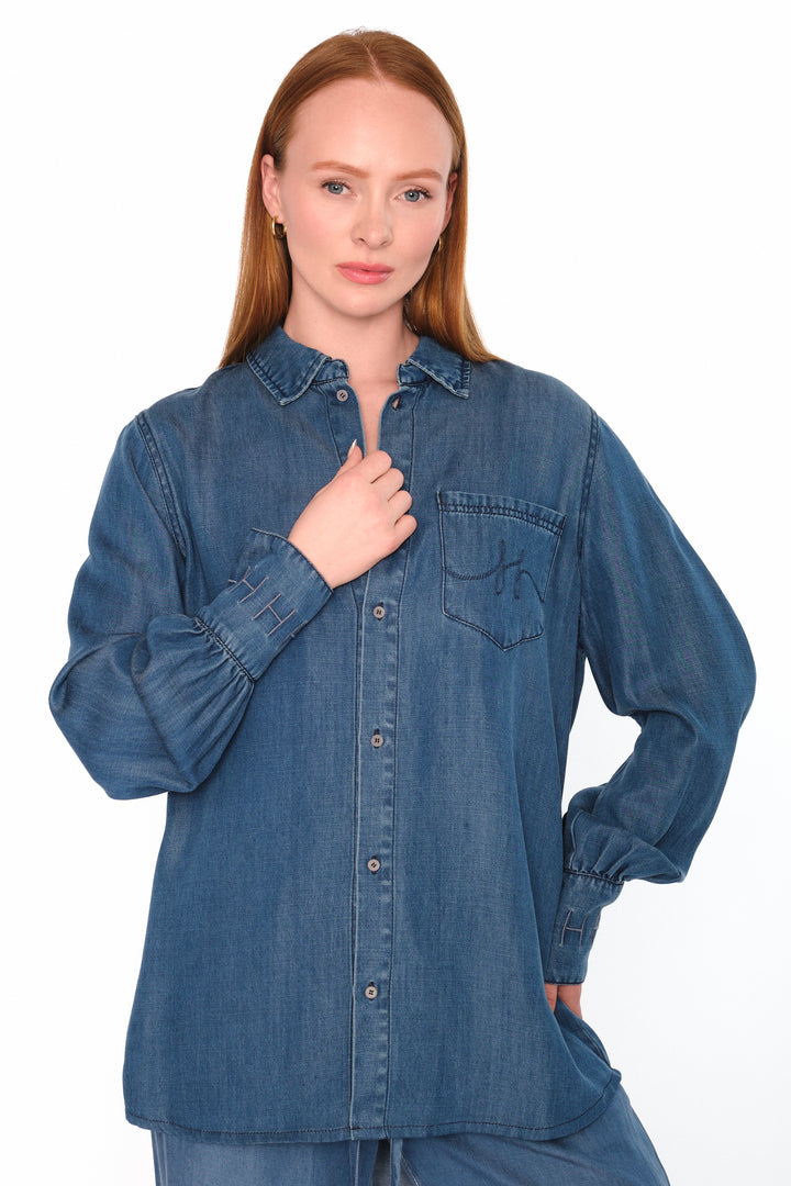 Hést Scarlett Shirt Medium Wash Blue Denim