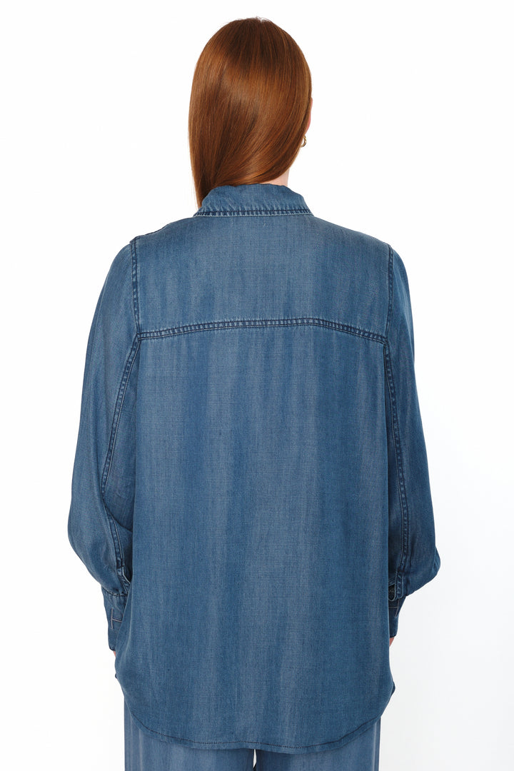 Hést Scarlett Shirt Medium Wash Blue Denim