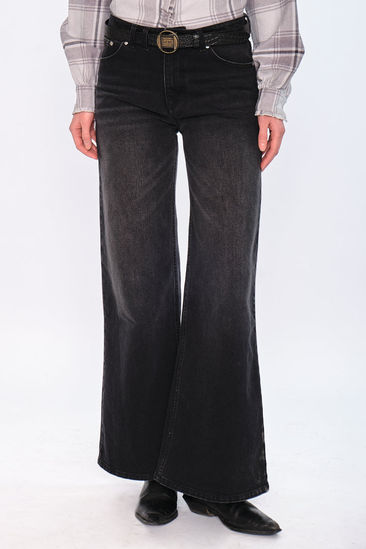 Hést IRINA Wide Leg Medium Wash Black Denim