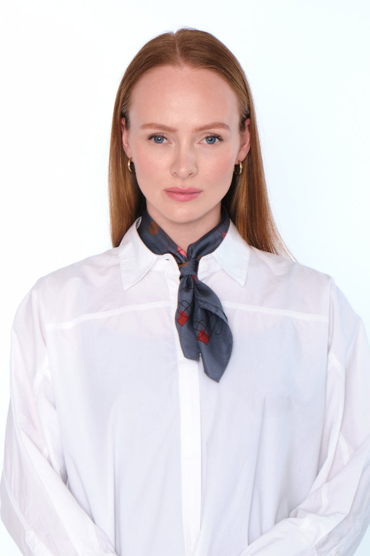 Hést ELIZA Silk Scarf Small Nightshadow Blue