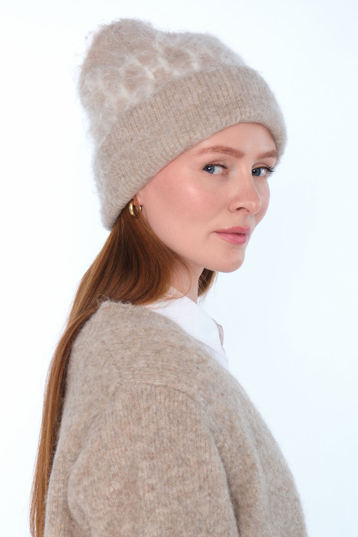 Hést GERA Beanie Light Brown Melange