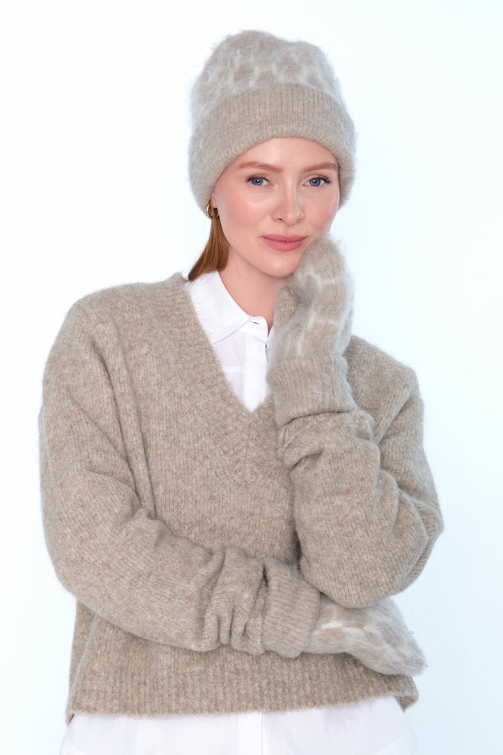 Hést GERA Beanie Light Brown Melange