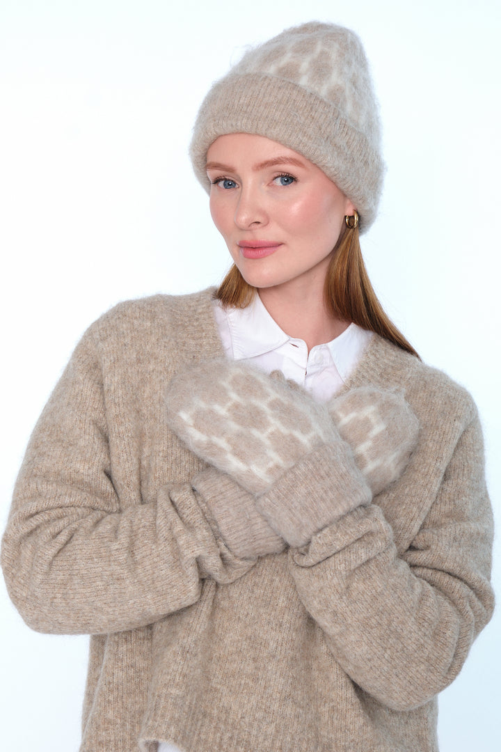 Hést GERA Mittens Light Brown Melange