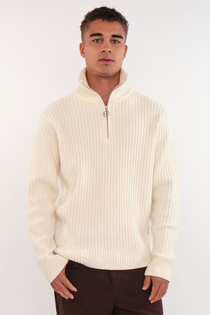 Hést PEDER Half-Zip Offwhite