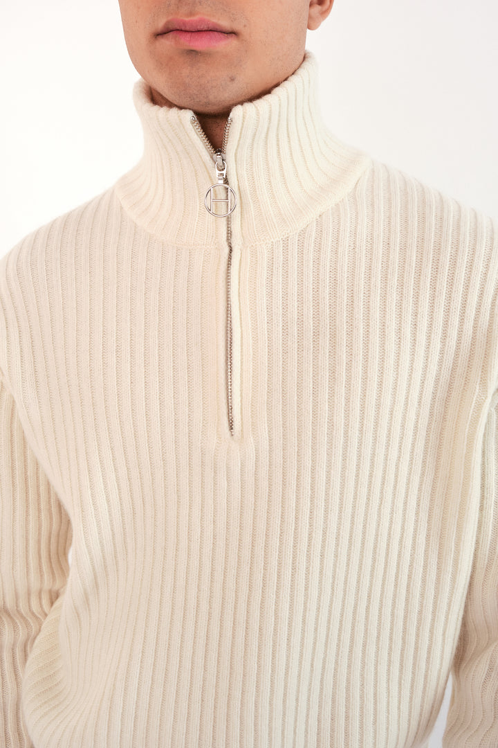 Hést PEDER Half-Zip Offwhite