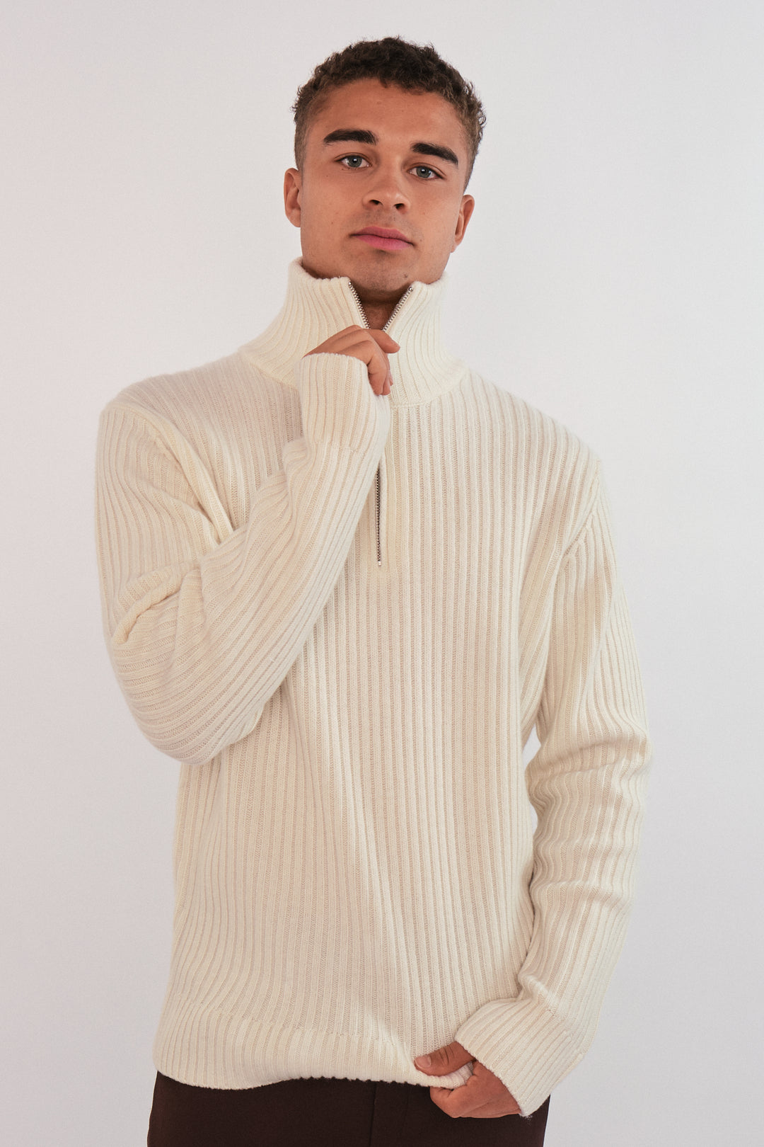 Hést PEDER Half-Zip Offwhite