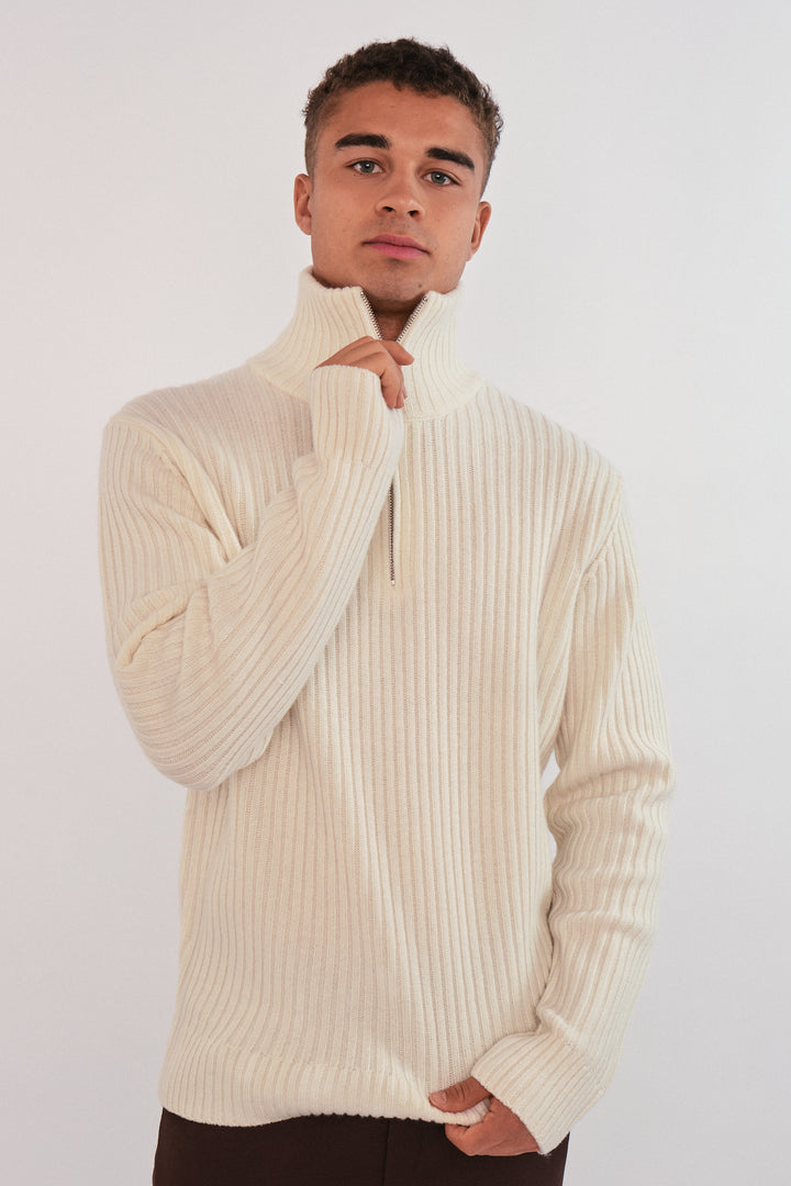 Hést PEDER Half-Zip Offwhite