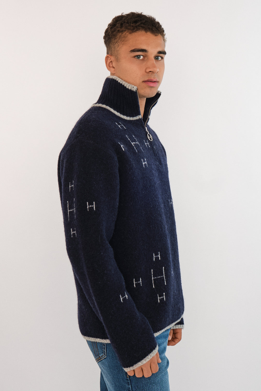 HÉST IBEN HALF-ZIp Navy