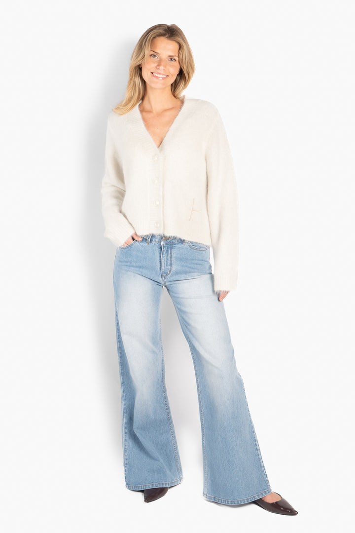 HÉST PERNILLE Short Cardigan White Alyssum