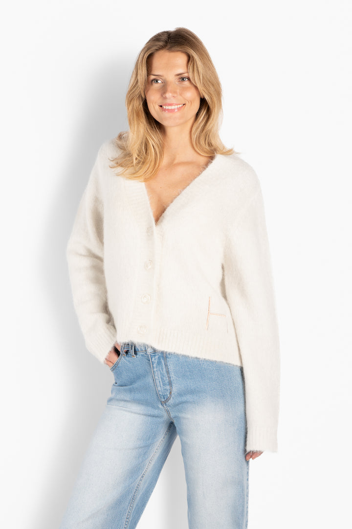 HÉST PERNILLE Short Cardigan White Alyssum