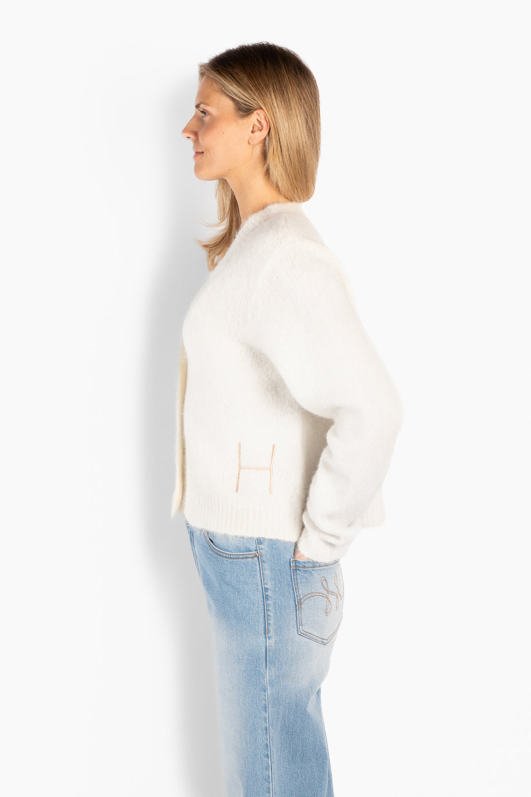 HÉST PERNILLE Short Cardigan White Alyssum